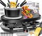 KESSER® Gourmetstel 3in1 Raclette Grill met natuurlijke grillplaat en fondue