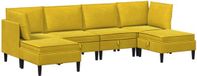 vidaXL Salon Meubelset 6 st Geel Fluweel