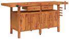 vidaXL Werkbank met lades en bankschroeven, 192x62x83 cm, acaciahout