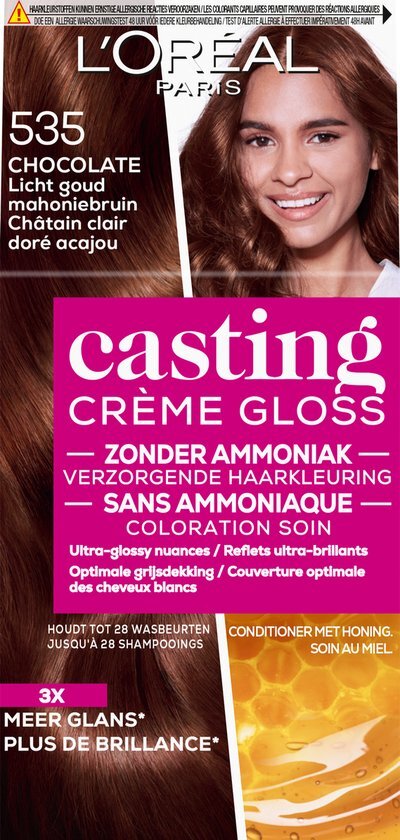 L'Oréal Casting Crème Gloss 535 - Licht Goud Mahonie Bruin - Haarverf