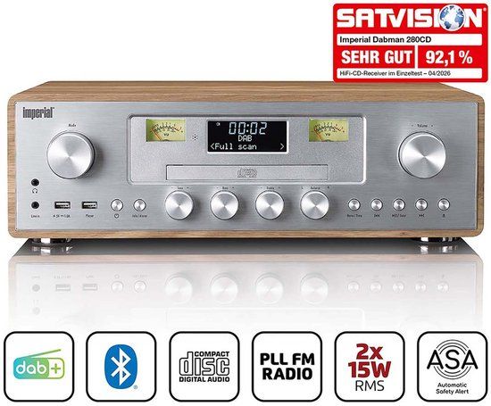 Imperial Dabman 280CDWDSI DAB+/FM radio met CD-speler, USB, Bluetooth en ASA functie