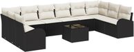 vidaXL Salon de jardin 11 pièces polyrattan marron et crème