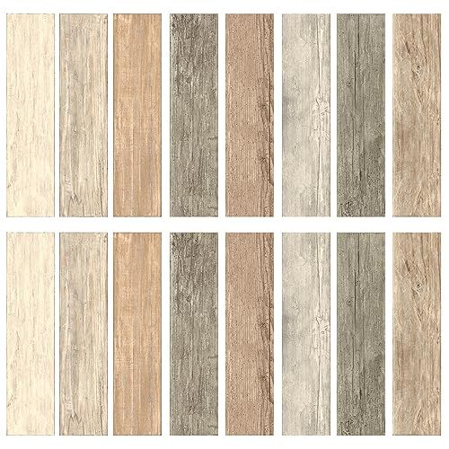 RoomMates Verontruste schuur houten plank schil en plak gigantische muurstickers, meerkleurig, 17,25 x 36,5 cm