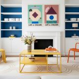 en.casa Salontafel Solund met plank 45x90x60 cm geel