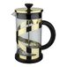 Café Olé Classico Goud Cafetière, 350 ml / 1 mok / 3 espressokopjes, French Press-koffiezetapparaat, roestvrijstalen gaasfilter, glazen behuizing, gouden afwerking
