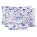 Mooreeke Bloemen queensize lakens, zachte ademende microfiber vintage bedrukte lakenset, diepe zak antislip hoeslaken inbegrepen, paars bloemenpatroon