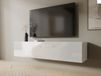 KINGSTON Meuble TV-HiFi KINGSTON 1 porte battante 140 cm blanc/blanc brillant
