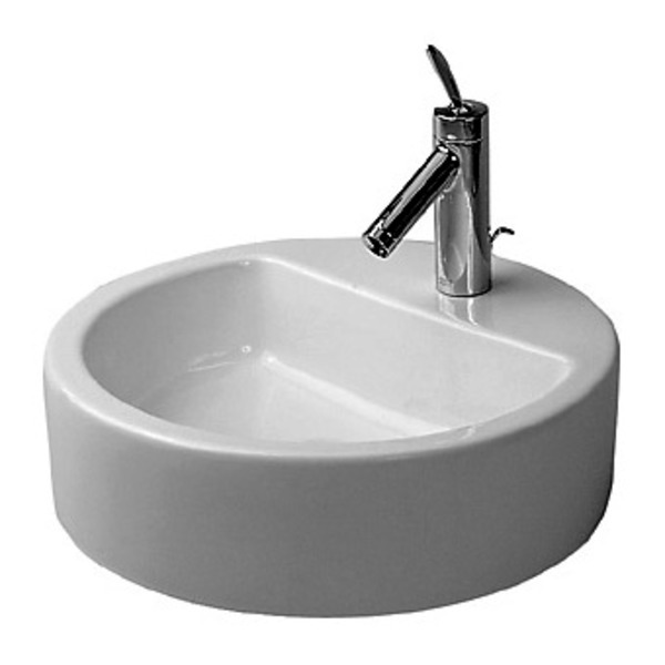 Duravit Philippe Starck opbouwwastafel met kraangat zonder overloop 48cm met Wondergliss wit