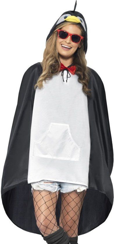 Smiffys Poncho pingu n voor volwassenen - Verkleedkleding - One size