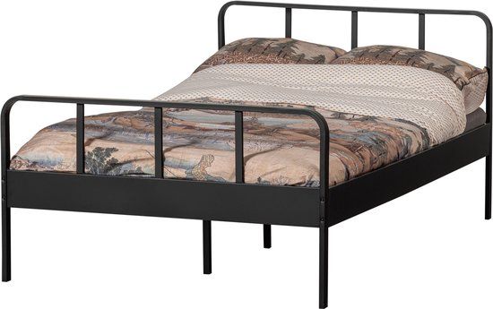 WOOOD Mees Twin Bed - Metal - Black - 90x208x125 cm