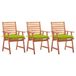 vidaXL Fauteuils de jardin, set de 4, avec coussins, bois d'acacia massif, vert