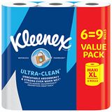 Kleenex keukenroll Ultra Clean - 6 Maxi XL keukenrollen (=9 rollen) - Onovertroffen absorptievermogen en sterkte keukenpapier - 100% recyclebare verpakking