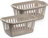 Plasticforte Panier à linge - 2 pièces - Beige - Plastique - 40 litres
