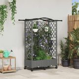 Maison Exclusive - Jardinière surélevée avec treillis et toit, couleur gris clair, dimensions 124 x 40 x 129 cm, en polypropylène
