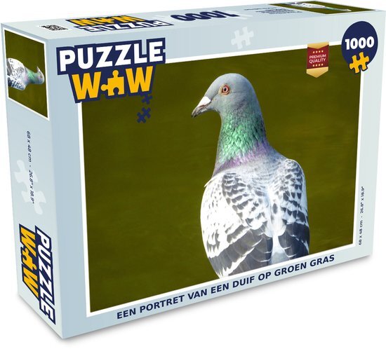 MuchoWow Puzzel Een een duif op groen gras - Legpuzzel - Puzzel 1000 stukjes volwassenen - Sinterklaas cadeautjes - Sinterklaas voor grote kinderen