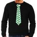 Bellatio Decorations stropdas Kersttrui/kerst sweater mistletoe - heren M
