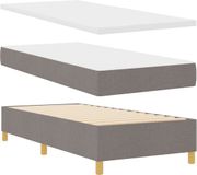 vidaXL Boxspringbed met kussens en hoofdeinde, taupe, 200 x 100 cm, stof