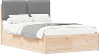 vidaXL Bedframe met Gevoerde Hoofdbord Lichtgrijs 120 x 200 cm