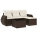 vidaXL 5-delige loungeset met kussens polyrattan bruin