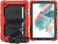 Selected by GSMpunt.nl Samsung Galaxy Tab A8 Hoes met Screenprotector en Handriem - Rood