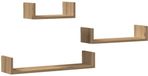 vidaXL Wandschappen 3 st bewerkt hout artisanaal eiken