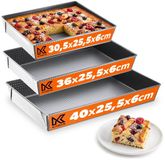 KADAX Rechthoekige bakvorm, zilver, set van 3