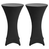 Beautissu Housse de table haute Stella Ø 70 cm jupe de table haute pour table haute – décoration de fête adaptée à la restauration – décoration de fête extensible pour chaque table – set de 2 noir