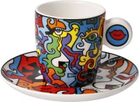 Espressokopje Goebel - Billy The Artist | Kop en schotel Espresso Evolution of Love II | Porselein - Divers - 12cm - 100ml