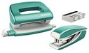 Leitz 55612051 set met mini-nietmachine en mini-perforator, nieten of perforeren tot 10 vellen, nietjes P2 nr. 10 inbegrepen, WOW, mint