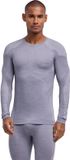 FALKE Wool-Tech Light Heren Top van onderlaag, Lange Mouw, Ronde Hals, Wol, Polyamide, Elastaan, Grijs, Maat M