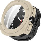Wigento Samsung Galaxy Watch Ultra 47mm / Ultra 2025 Beschermhoes + gehard glas, beige