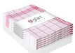 Glart 48KR1 5-delige set theedoeken, keukendoeken, vaatdoeken, keukenhanddoeken, 50 x 70 cm, 100% katoen OEKO-TEX, rood geruit, voorgewassen
