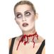 Smiffys Halloween bloed doorlopen litteken - rondom nek - ketting - rood - horror wonden -