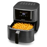 GOURMETmaxx heteluchtfriteuse 6,5 l, airfryer met 7 programma’s, gekleurde pictogrammen, 1600 W, 5 functies, 4-inch multicolor LED-touchdisplay, timer van 60 minuten, 80–200 °C voor friet, kip en dergelijke