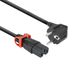 ACT Netsnoer CEE 7/7 male (angled) - C15 IEC Lock+ zwart 3 m