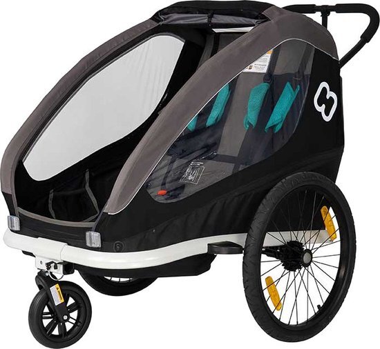 Hamax Kinderfietskar Traveller inclusief dissel en buggywiel Black /Grijs/Blauw