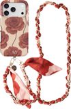 AVY Hoesje Met Telefoonkoord | Geschikt voor Apple iPhone 17 Pro Max | Compatibel met MagSafe & Qi2 | Hard Shell Back Cover | Stijlvol Bijpassend Koord Crossbody (120CM) | Botanique Roses