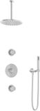 Hotbath Buddy - Inbouw Regendoucheset - 2 Stopkranen - Thermostatisch - Plafondbuis 30 cm - Hoofddouche 250 mm - Staafhanddouche - Waterbesparend - V01