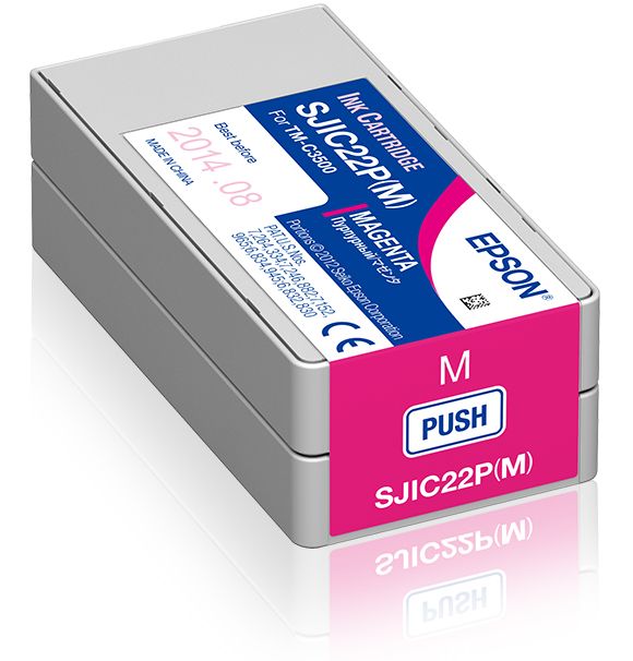 Epson SJIC22P Magenta Ink Cartridge for ColorWorks C3500 - Original