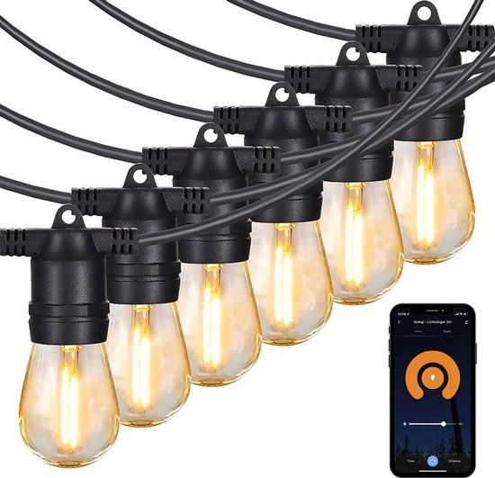 Gologi Lichtsnoer - 5M LED Lichtslinger - Warm Wit - Smart App Bediening - Koppelbaar