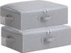 Boîtes de rangement pliables avec couvercle souple – set de 2 – gris foncé