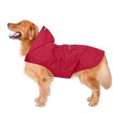 Zellar Hondenregenjas met capuchon, kraaggat, 100% waterdicht, ultralicht, ademend, regenjas met veilige reflecterende strepen, voor middelgrote tot grote honden, roze, 4XL