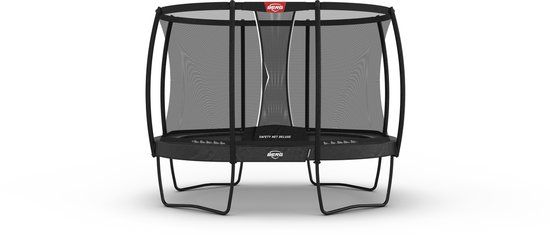 BERG Grand Champion Regular 350 Trampoline Op Poten - Ovaal - Safety Net Deluxe - AirFlow Pro Springdoek - TwinSpring - Grijs