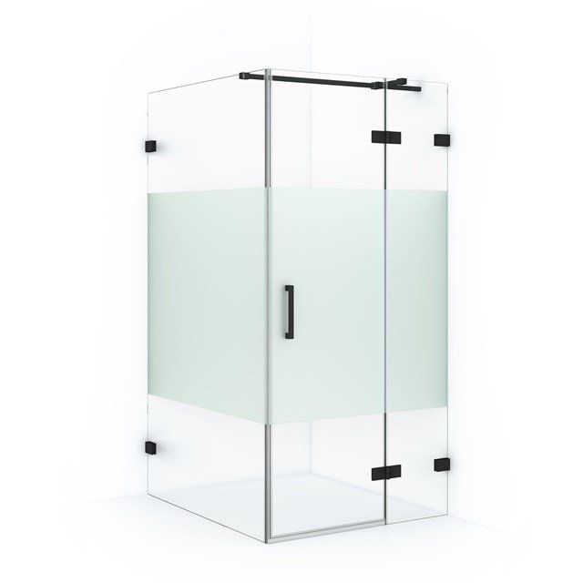 Maxaro Douchecabine Diamond 120x90cm 8mm Helder Veiligheidsglas Mat Zwart