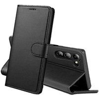 Phonillico® Case voor Samsung Galaxy S24 PLUS - Zwarte portemonnee met magnetische klep en kaartopslag