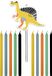 Folat Verjaardagskaarsjes Dino Roars 10 cm - 11 stuks