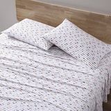 Eddie Bauer - Tweepersoons lakenset, katoenen percal beddengoedset, knapperig en cool, lichtgewicht en ademend, benodigdheden voor slaapzaal (Canoe Lake Paddle White, 2 aparte bedden)