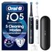 Oral-B iO5 Lot de 2 brosses à dents électriques noires et blanches avec étui de voyage, 5 réglages de nettoyage, capteur de pression, tête de brosse ronde