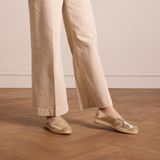 Manfield - Dames - Gouden leren espadrilles - Maat 36