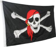 Merkloos / Sans marque Partyxplosion B.V. Piraten thema vlag Bones - 90 x 150 cm - Kinderfeestje of verjaardag - Feestartikelen/versiering - zwart - polyester